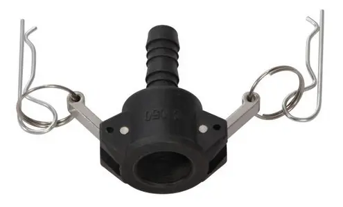 Camlock Adapter – Male Barb × Female Coupling, 2" (Polypropylene)