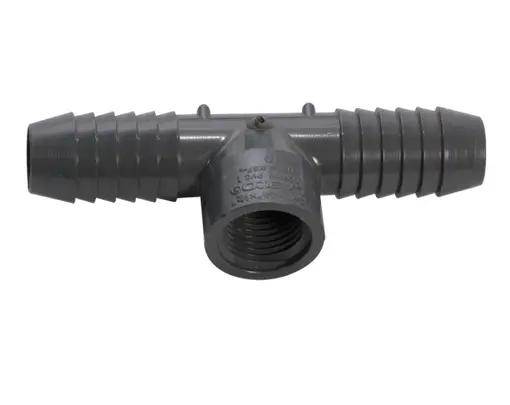 Tee, PVC Reducing Insert×Insert×FPT – 1"×1"×1/2" (Gray)