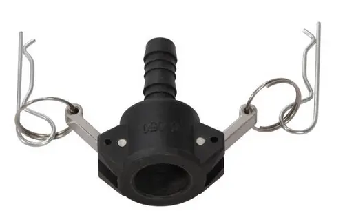 Camlock Adapter – Male Barb × Female Coupling, 1-1/2" (Polypropylene)