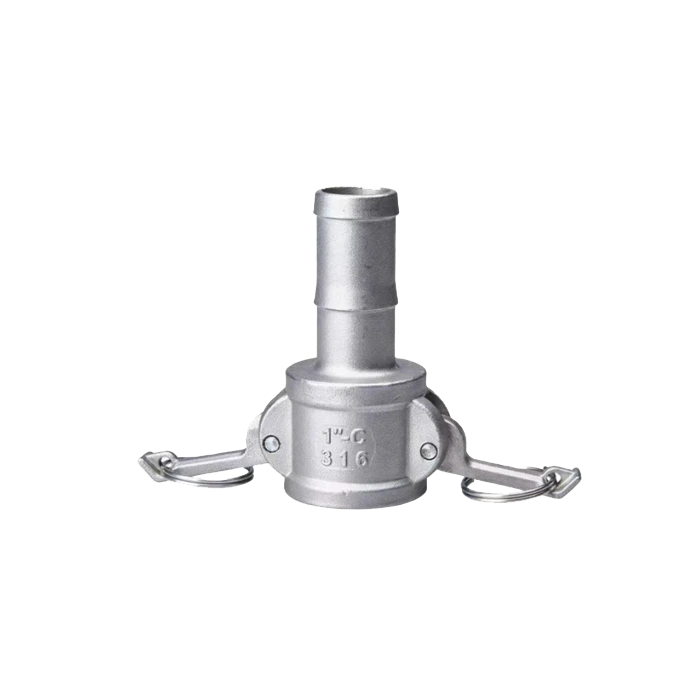 [CAM-MB-FC-1.0-SS] Camlock SS Adapter – Male Barb × Female Coupling, 1" (Stainless Steel)