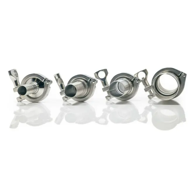 [SANI-1.5B-12TC] Sanitary Fitting, SS – 1-1/2" Barb x 2" Tri-Clamp