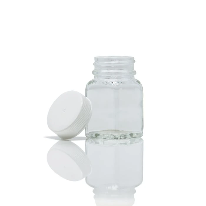 Glass Sample Bottle - Square, 1 oz (30ml)