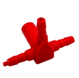 Tee with Cup, Dead-End Right – 3/16" Red