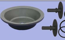 [G400SK‐UV] Guzzler Service Kit for 400 Series Pumps ~ Buna-N diaphragm and two silicone umbrella valves