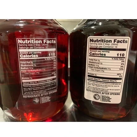 Label, Clear - Nutrition Facts For Syrup, Pint-16 Oz Size (Roll of 100)