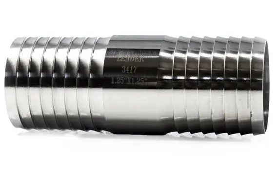 [3418] Union, Stainless Steel Barb – 1-1/2" (H2O Leader)