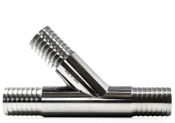 [3423] Wye, Stainless Steel Barb – 3/4" (H2O Leader)